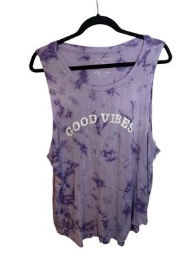Grayson Threads Purple Tie Dye Good Vibes Tank